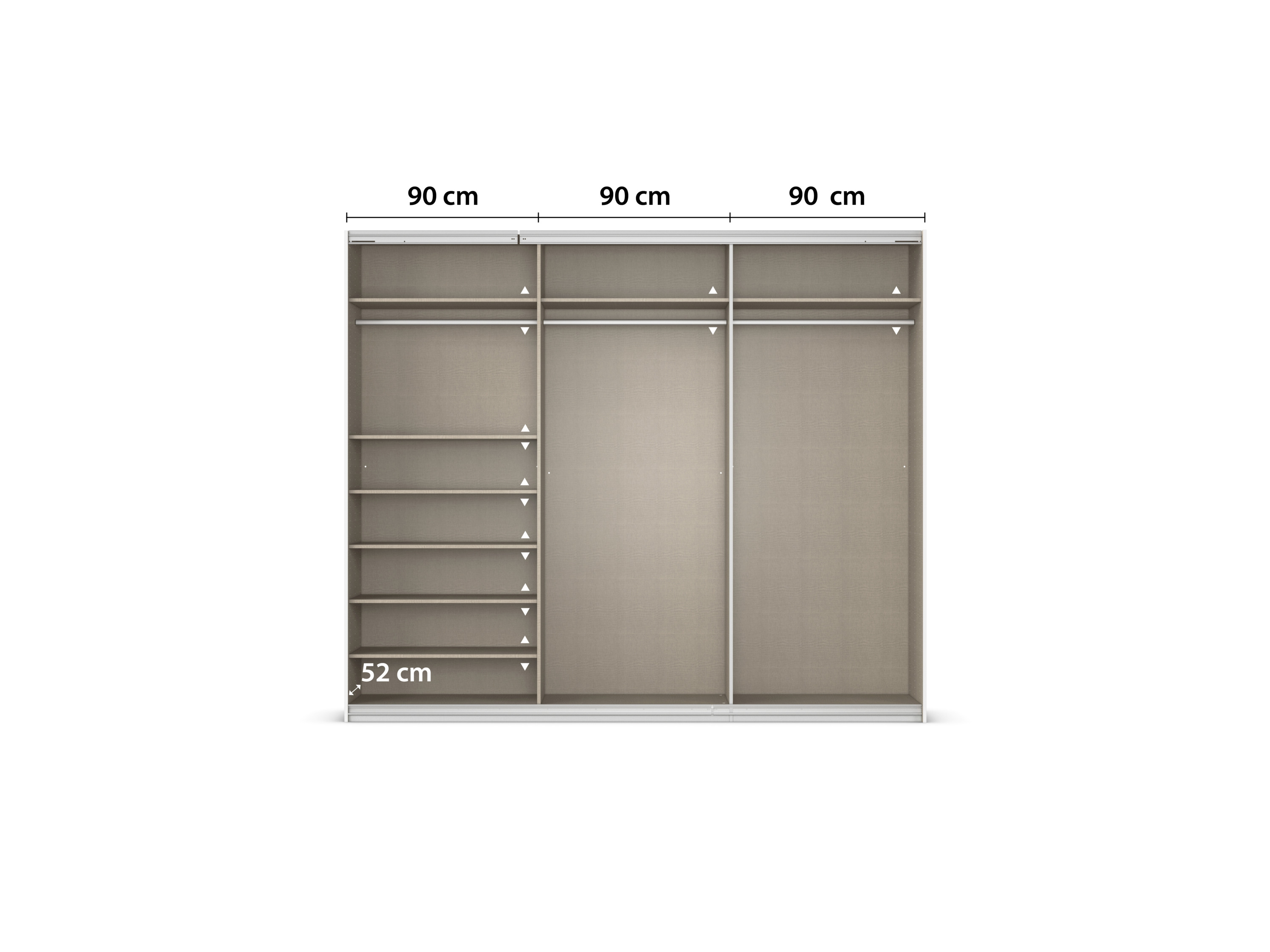 Thumbnail - rauch ORANGE KULMBACH Schwebetürenschrank 3-trg., alpinweiß mit Spiegel (Zubehör Comfort)