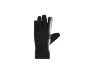 Schwarzer Handschuh mit reflektierenden Details und stilisiertem Logo.
