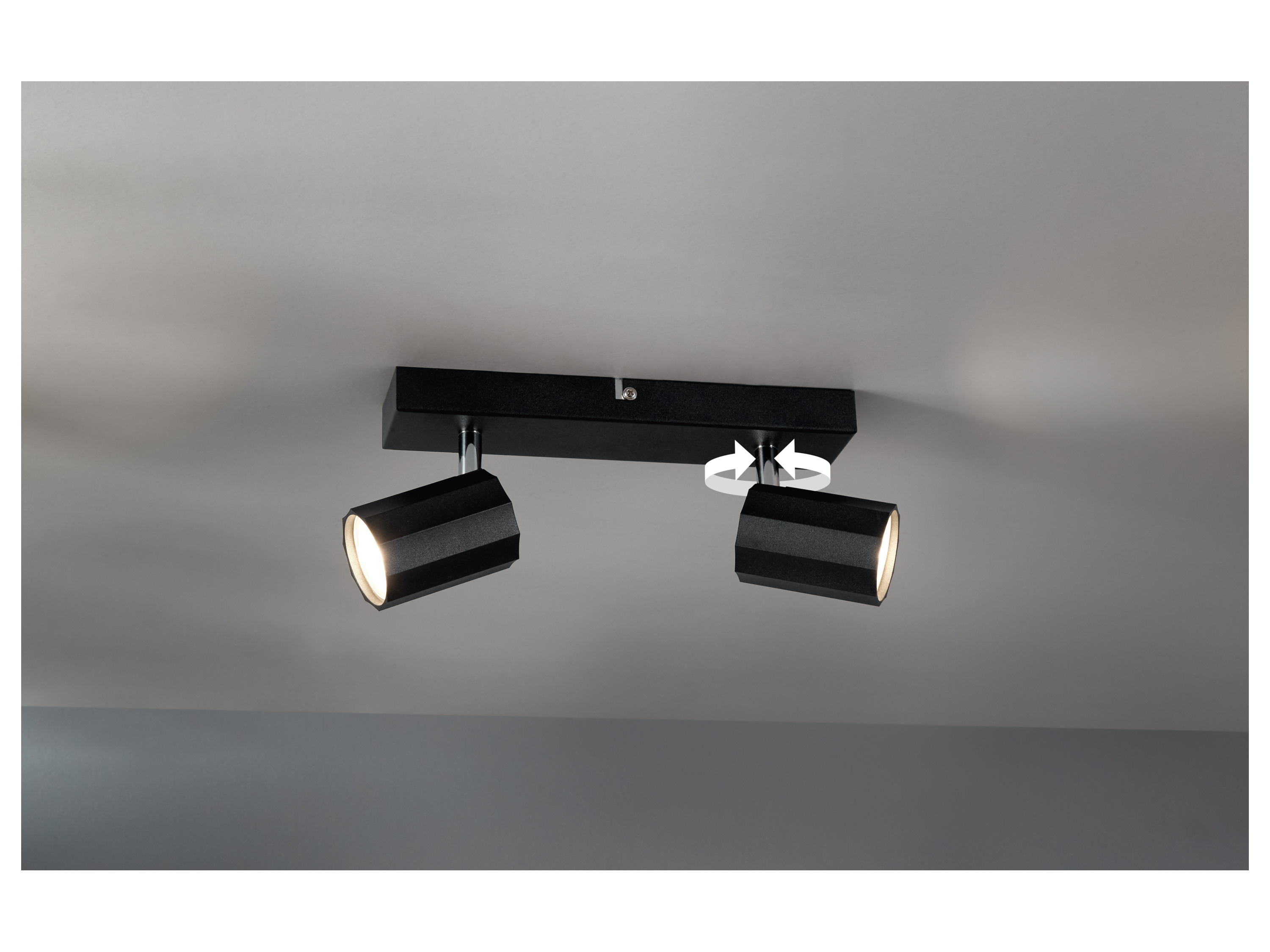 Thumbnail - LIVARNO home Wand-/Deckenleuchte, neig- und schwenkbare Spots (Schwarz)