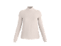 Damen-Langarmshirt mit Stehkragen in Hellbeige