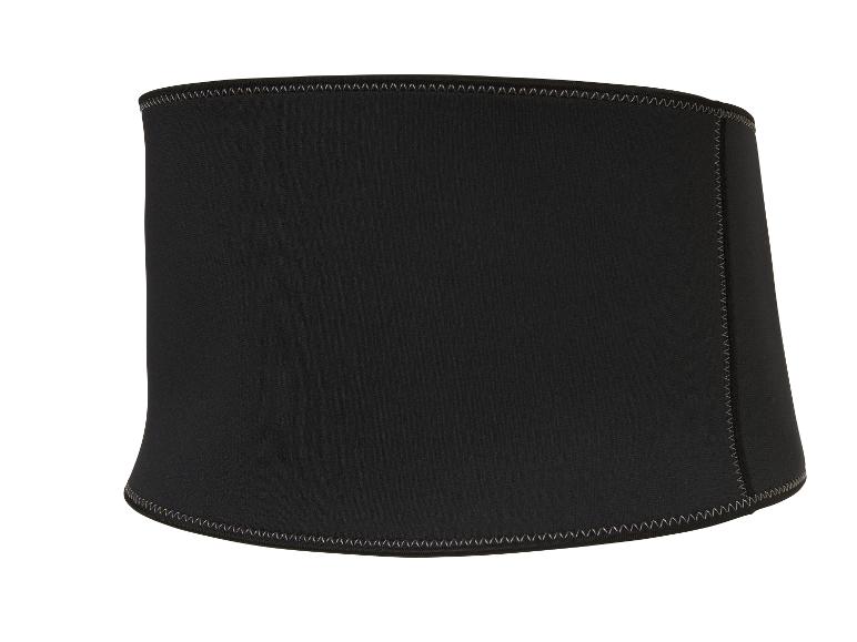 Schwarzer Neopren-Taillentrainer mit sichtbaren Nähten für den Sport.