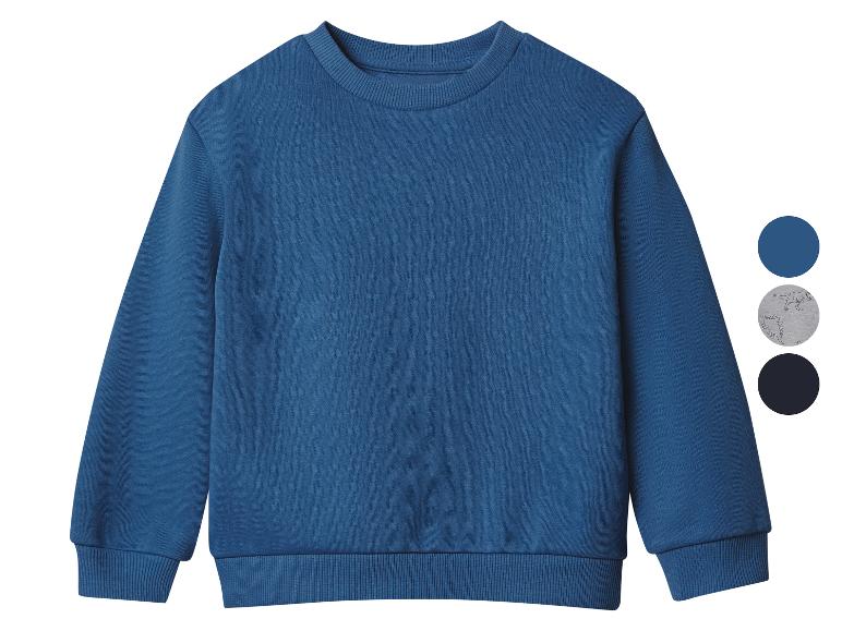 Blaues Langarm-Sweatshirt mit Rundhalsausschnitt, mit Farboptionen.
