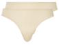 Zwei Paar beige Damen-Slips.