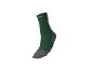 Grüner Sportsocken mit grauen Akzenten und weißer Schrift.