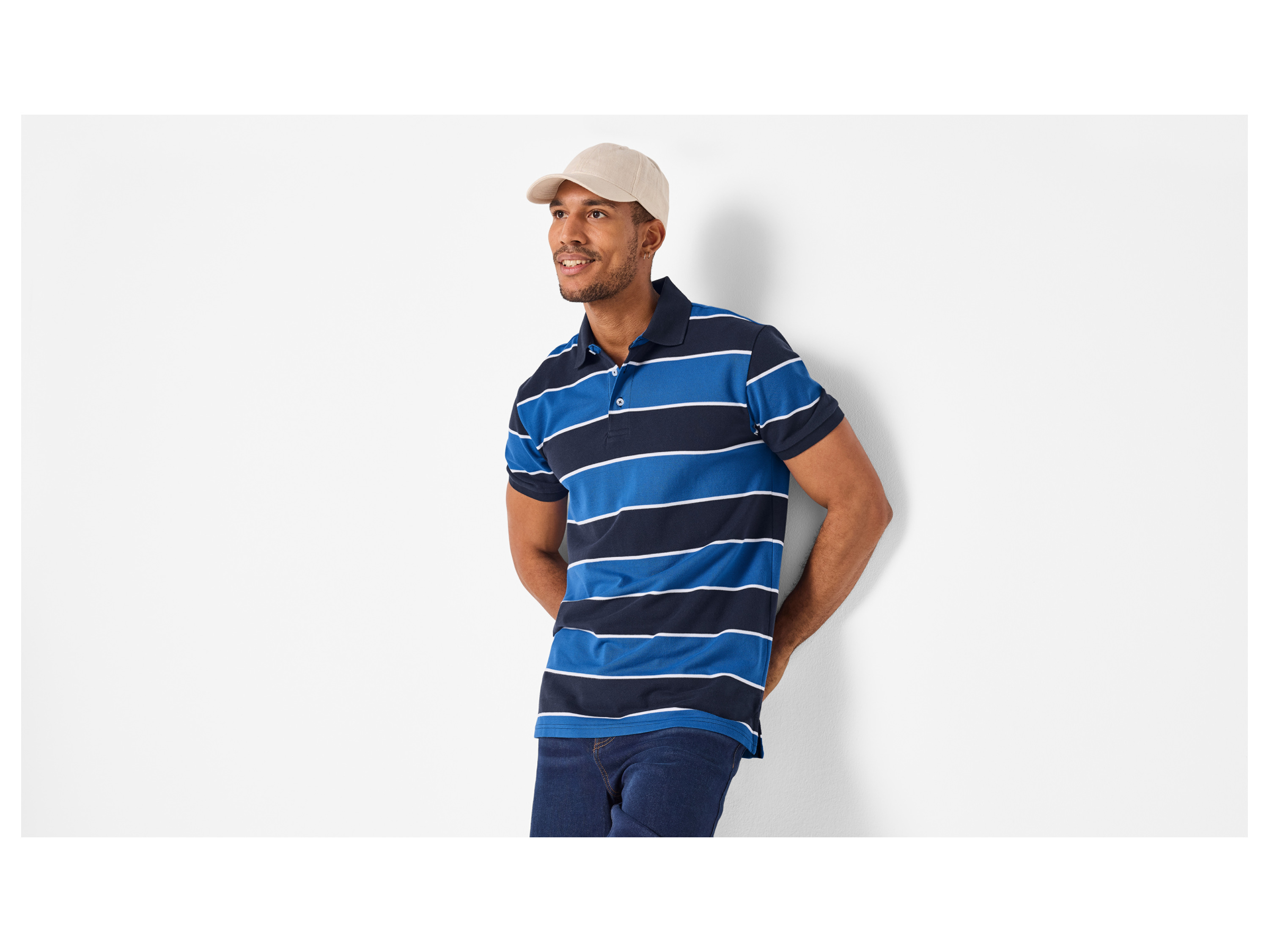 ESMARA MEN Herren Piqué Poloshirt (Streifen, S (44/46)) – Bild 2 von 4