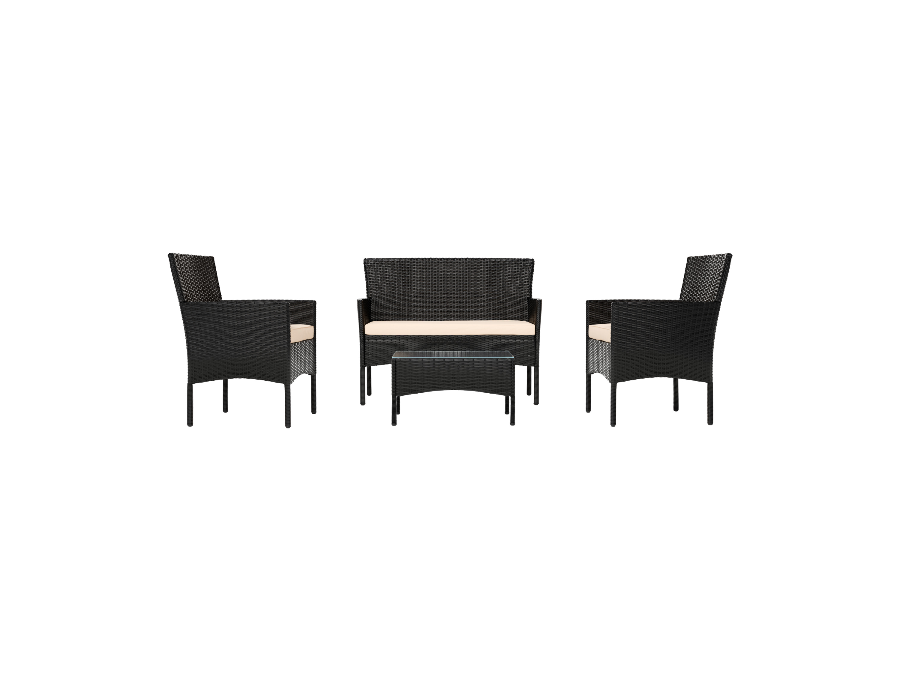 Juskys Gartenlounge-Set Fort Myers, wetterfeste Polyrattan Sitzgruppe für 4 Personen – Bild 4 von 4