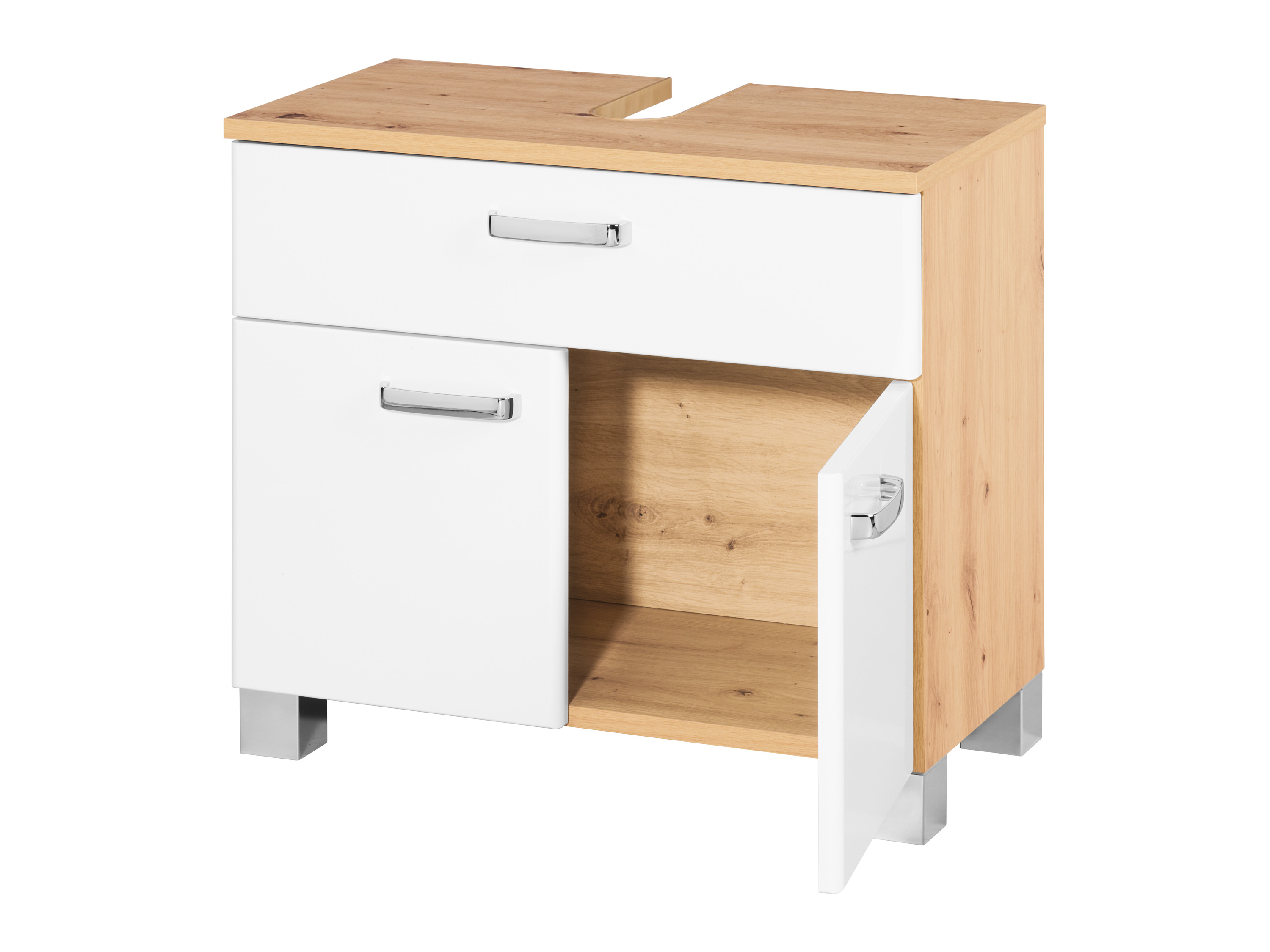 Thumbnail - LIVARNO home Waschbeckenunterschrank »Palermo«, weiß/Korpus Eiche-Artisan""