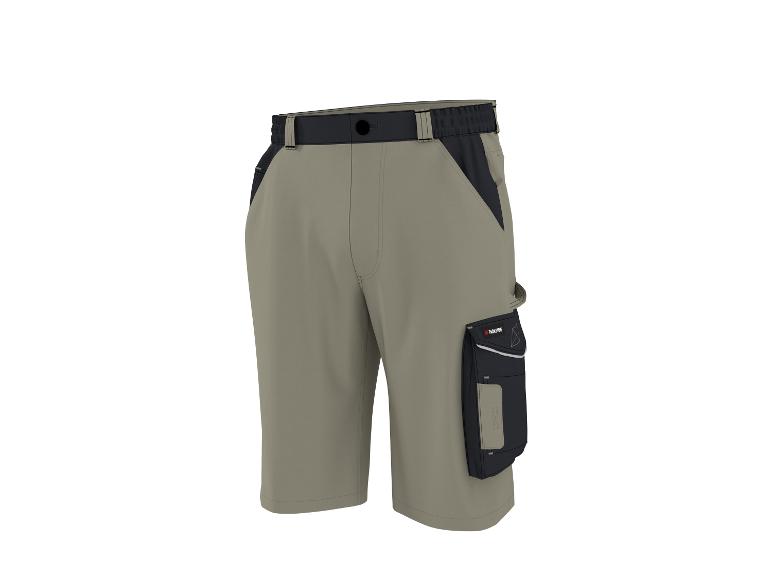 Parkside beige und schwarze Arbeitsshorts mit Seitentaschen