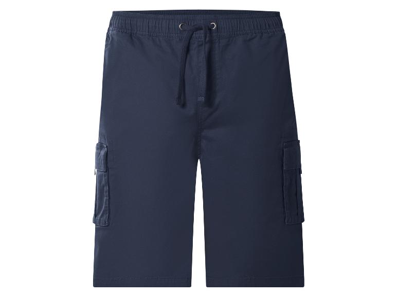 Herren-Cargoshorts in Marineblau mit elastischem Bund und Kordelzug