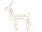 Beleuchtete Rentierfigur mit warmweißen LED-Lichtern, auf weißem Hintergrund.