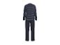Herrenpyjama mit gestreiftem Langarmshirt und unifarbener Hose, Rückansicht.