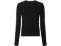 Schwarzer Damen-Langarmpullover mit Rundhalsausschnitt