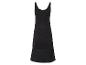Schwarzes Strickkleid mit Lochmuster, sommerlicher Stil.