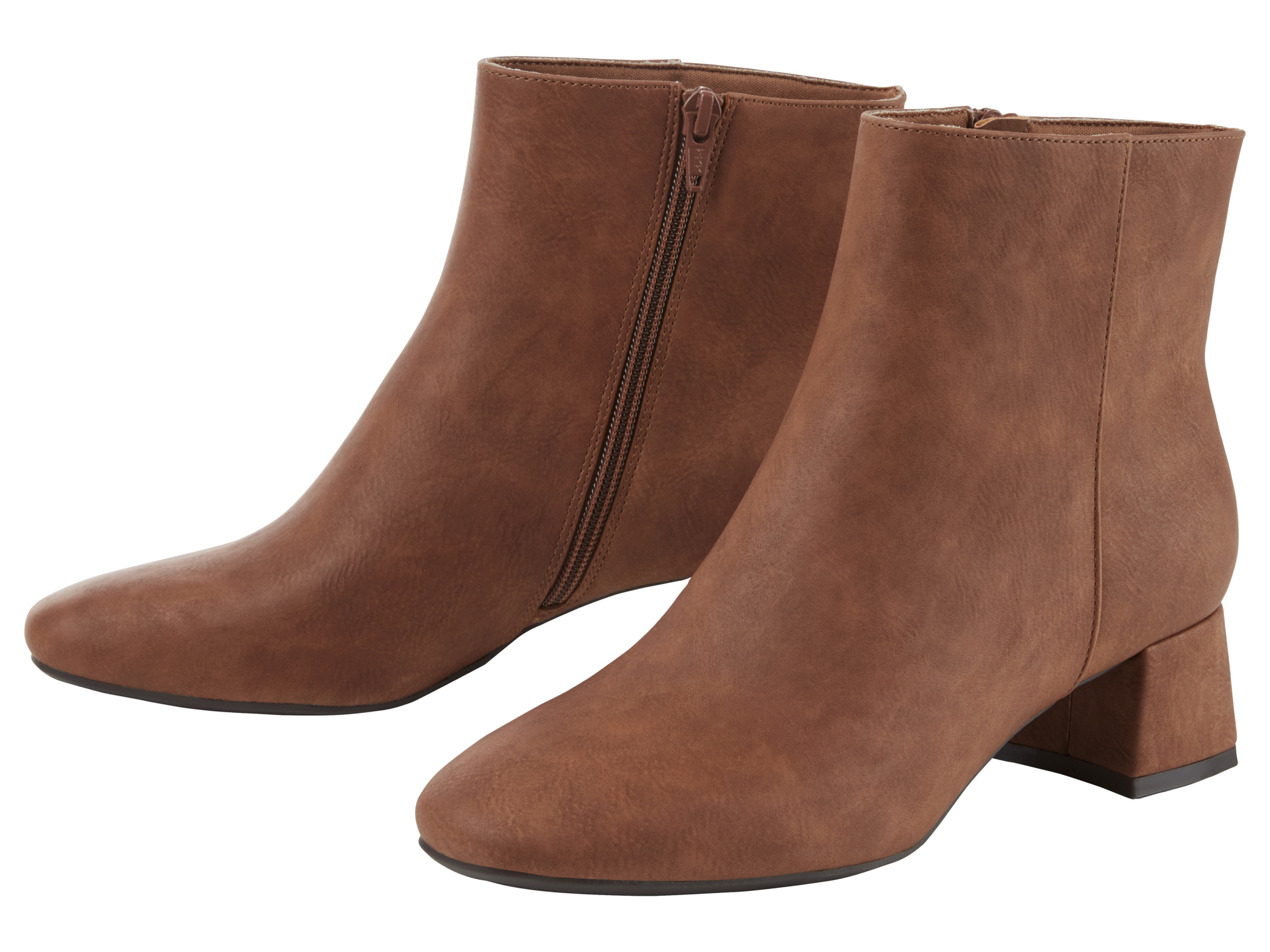 ESMARA® Damen Stiefeletten, mit seitlichen Reißverschlüssen (Braun, 37)