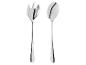 Set glänzender silberner Salatbestecke mit Gabel und Löffel