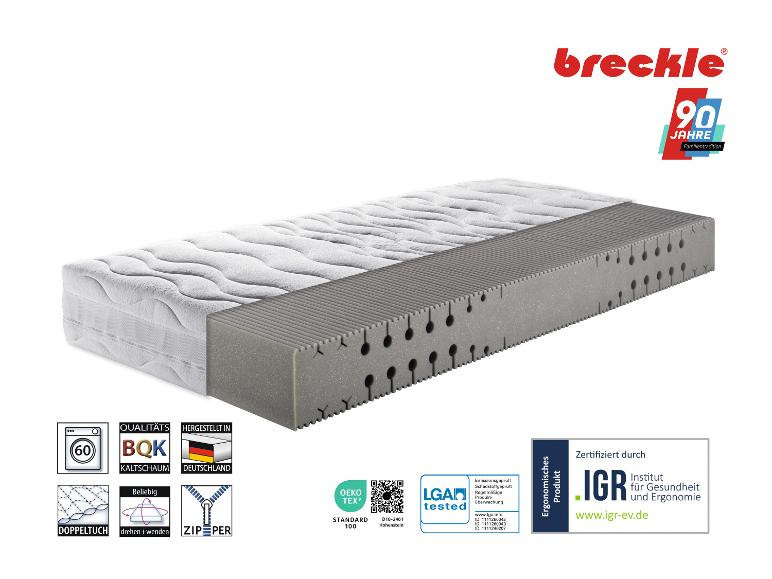 Matratze mit abnehmbarem Bezug, waschbar bei 60°, mit 90 Jahren Familientradition.