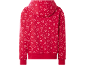 Roter Kinder-Hoodie mit Herz- und Zuckerstangenmuster, Rückansicht