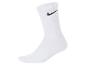 Weißer Sportsocken mit schwarzem Logo.