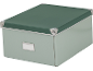 Grüne Aufbewahrungsbox mit Deckel und Metallecken