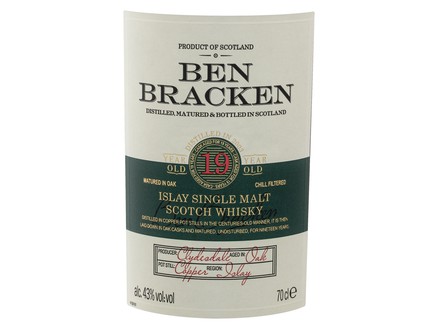 Scotch m… Jahre Ben Islay Bracken 19 Malt Single Whisky