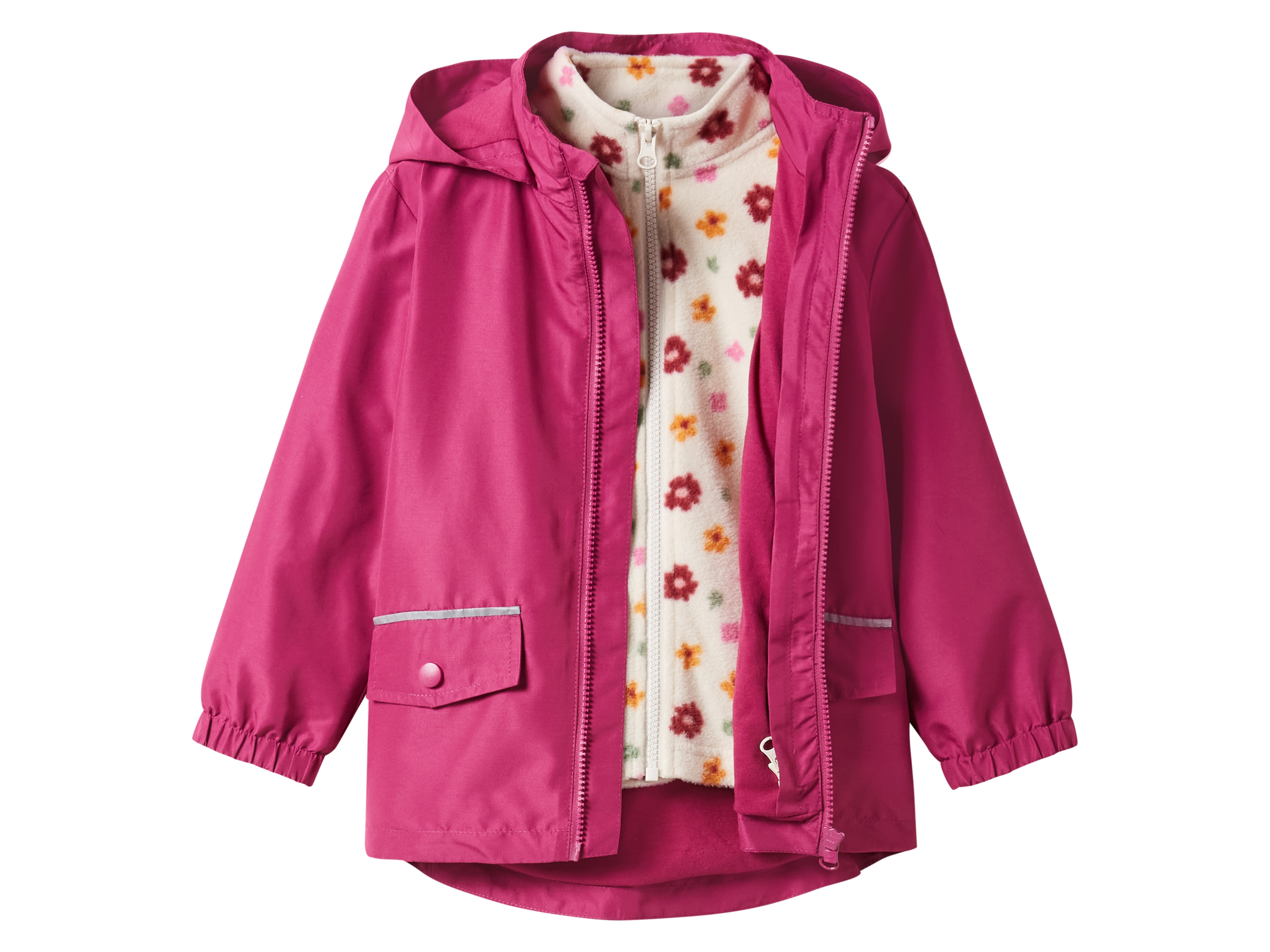 Thumbnail - lupilu® Kinder Allwetterjacke, 2-teilig (magenta/beige, 122/128)