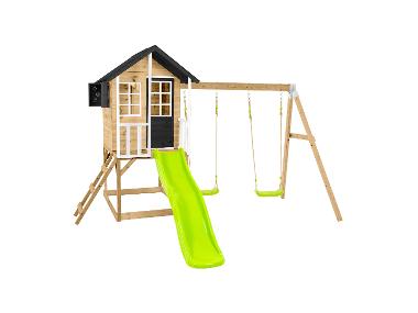 Zwerkules Spielhaus »Holli 3«, inkl. Rutsche & Doppelschaukel