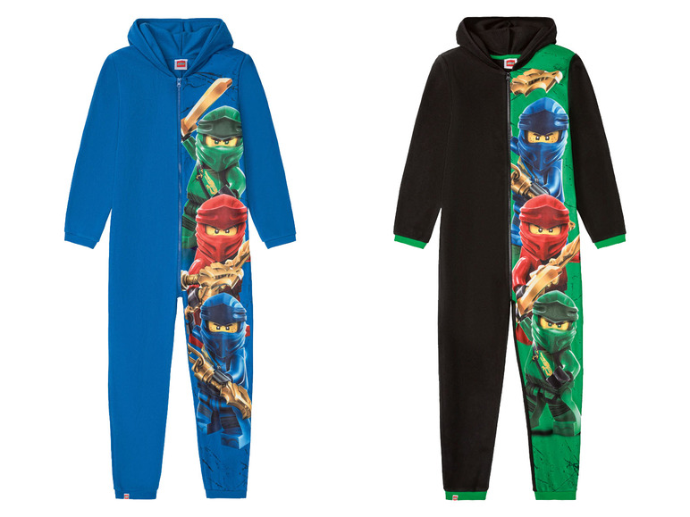 Zwei blaue und schwarze LEGO Ninjago Onesies