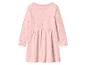 Rosa Langarmkleid mit roten Punkten