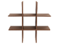 Braunes Wandregal aus Holz mit Gitterdesign