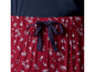 Rote Pyjamahose mit Blumenmuster und dunkelblauem Kordelzug