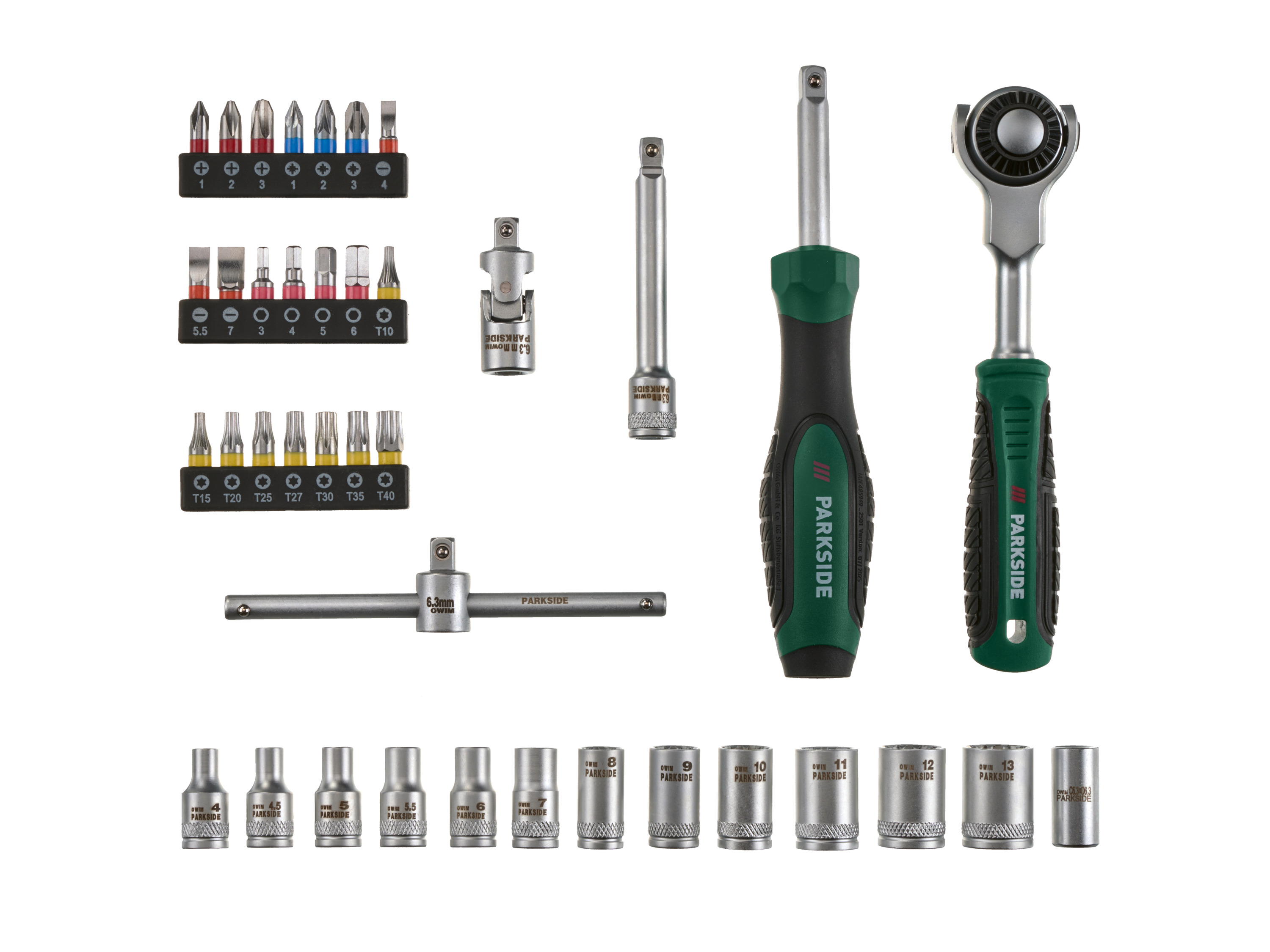 Thumbnail - PARKSIDE® Steckschlüssel-Satz mit Schwenkkopf-Ratsche (Roto Set 39tlg.)