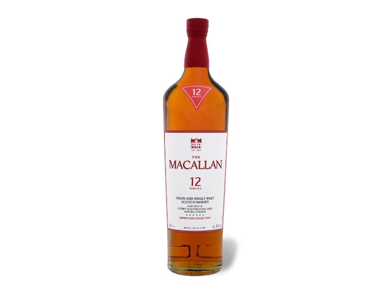 Flasche 12 Jahre alten Single Malt Scotch Whisky, gereift in Sherryfässern.