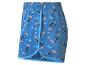 Blaue Pyjamashorts mit Cartoon-Charakter- und Mond-Stern-Motivdruck.