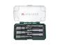PARKSIDE® Bit-Set mit 6, 7, 8, 10, 12, 13 mm Steckschlüsseln in geöffneter Box.
