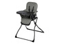 Ein grauer Bebe Confort Hochstuhl mit schwarzem Gestell.