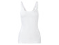 Weißes Tanktop mit Spitzendetails.