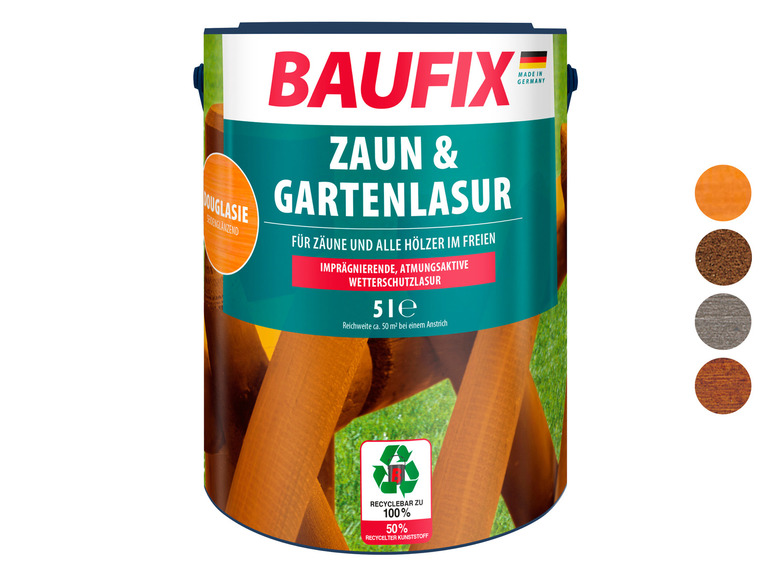 Gehe zu Vollbildansicht: BAUFIX Zaun- und Gartenlasur, 5 Liter - Bild 1