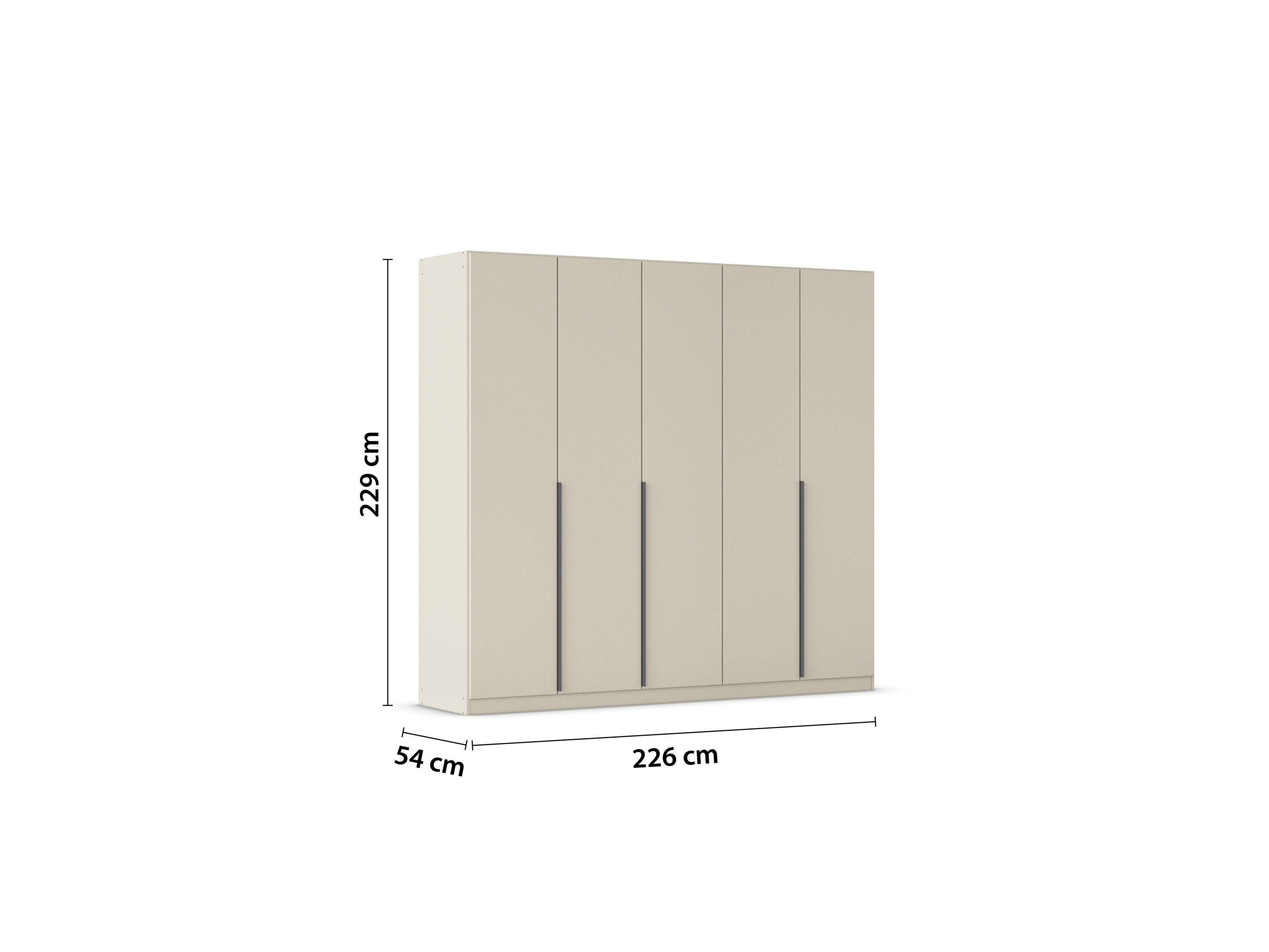 RAUCH ORANGE Drehtürenschrank Alabama (Basic-Zubehör, Beige-Champagner, Griffe Grau, 226 x 229 cm) – Bild 4 von 4
