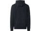 Dunkelblauer Kapuzenpullover, Rückansicht.