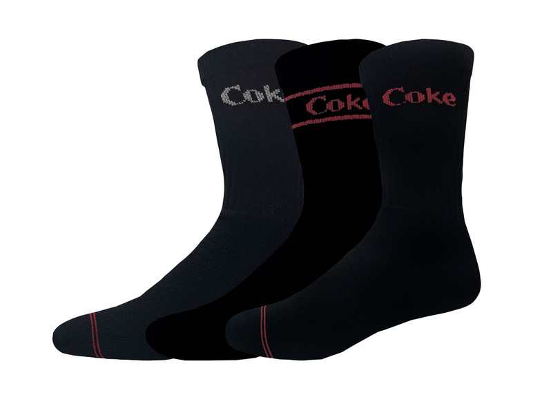 Gehe zu Vollbildansicht: Coca Cola Herren Tennis-Socken, 3 Paar, mit hohem Baumwollanteil - Bild 7
