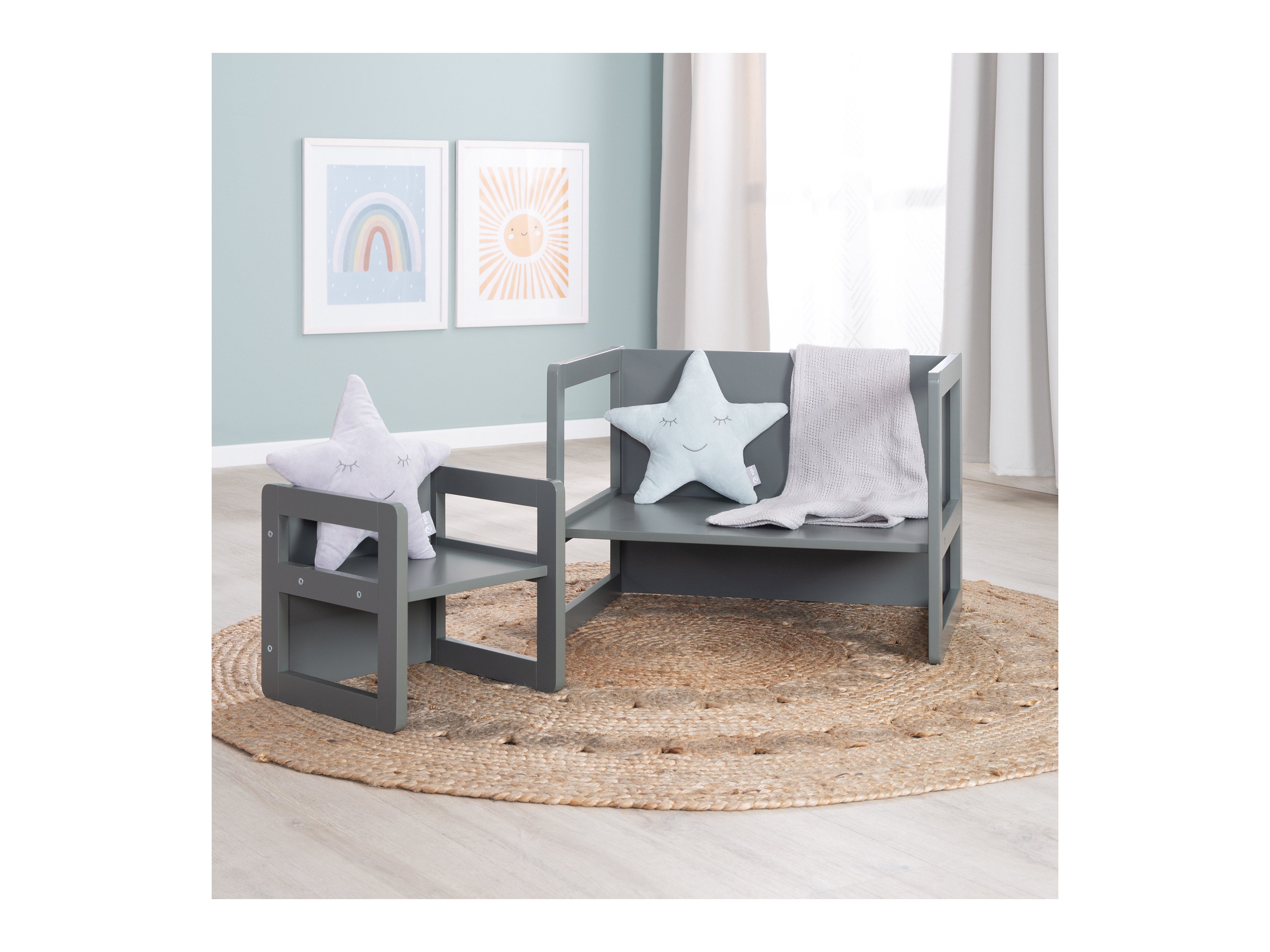 Thumbnail - roba Kleinkinder Sitzgruppe Montessori 3in1 (Anthrazit)""