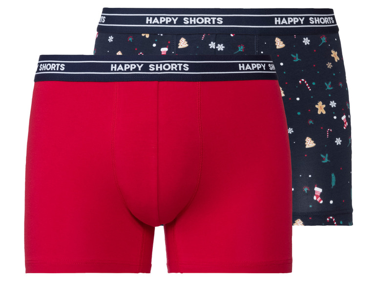 Gehe zu Vollbildansicht: Happy Shorts Herren Boxershorts, 2 Stück, weihnachtliche Motive - Bild 14