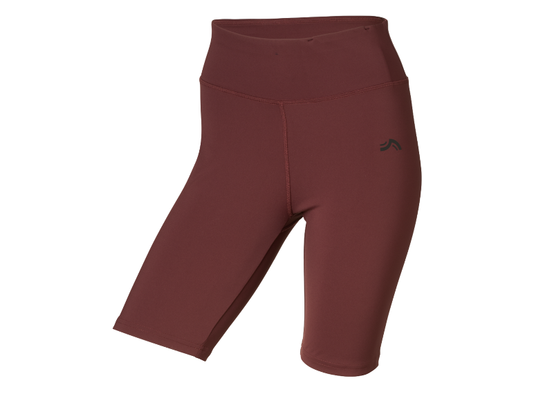 Bordeauxfarbene Sport-Shorts für Damen.