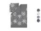 Graues Bettwäsche-Set mit weißen Schneeflocken, mit zusätzlichen Designoptionen.