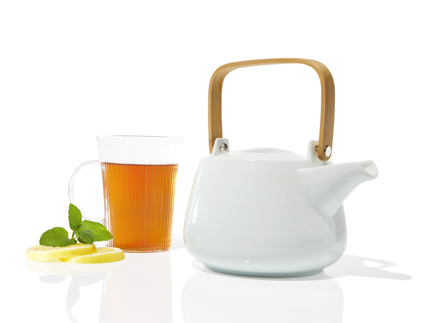 Teekanne/ 2er/ Bambus ERNESTO® und Zucker Milch- Tassen