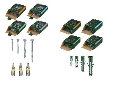 PARKSIDE® Spanplattenschraubensortiment, 420-tlg./ Dübelsortiment, 500-tlg.