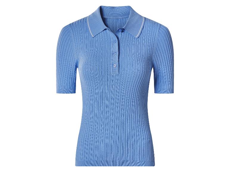 Damen Geripptes Poloshirt
