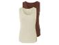 Zwei Tanktops in Beige und Braun.