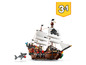 Ein Lego Piratenschiff mit einem Hai, 3-in-1-Bausatz.