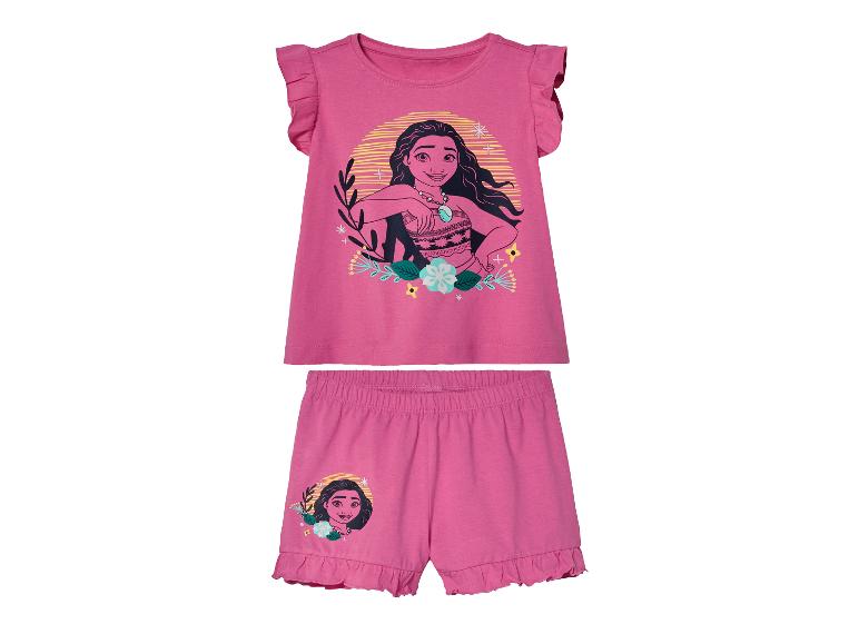 Rosa Moana Pyjama für Mädchen: Oberteil und Shorts.
